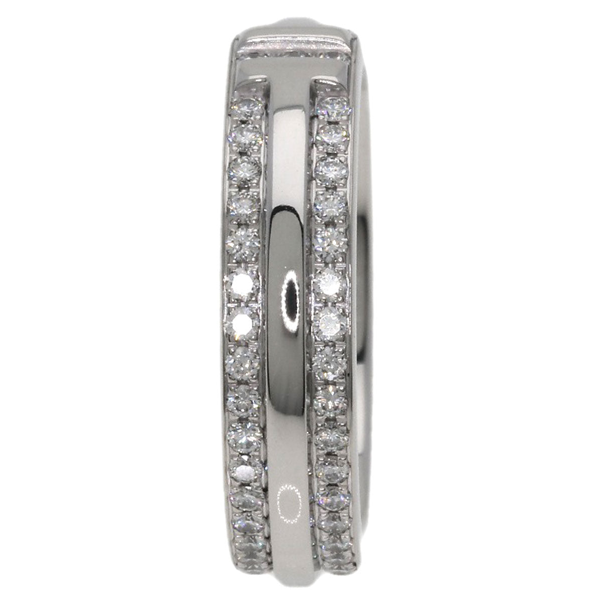 TIFFANY&Co. TTWO Narrow Pavé Diamond Ring K18 White Gold Ladies [Used]