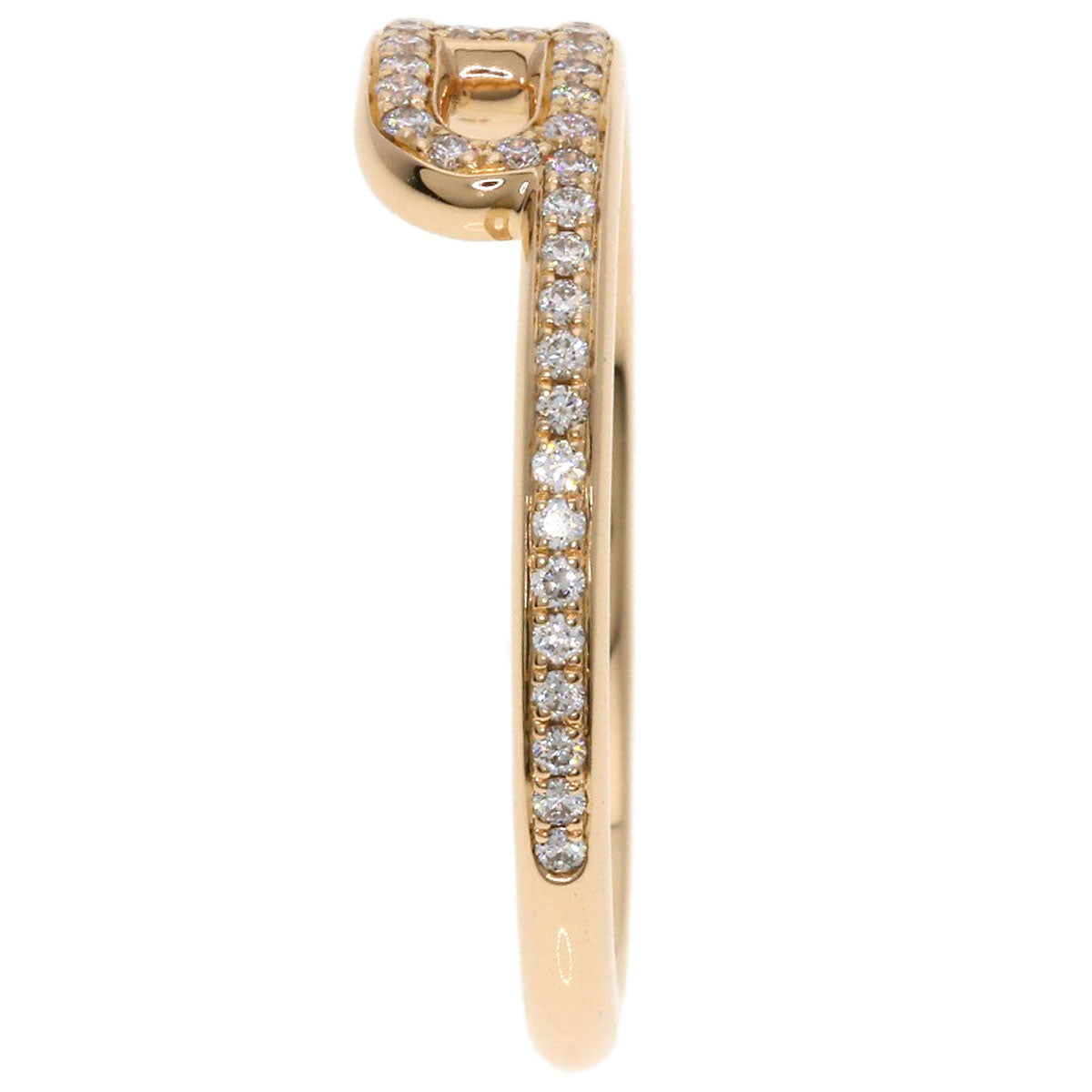 HERMES Link d'Hermès Diamond #55 Ring K18 Pink Gold Ladies [Used]