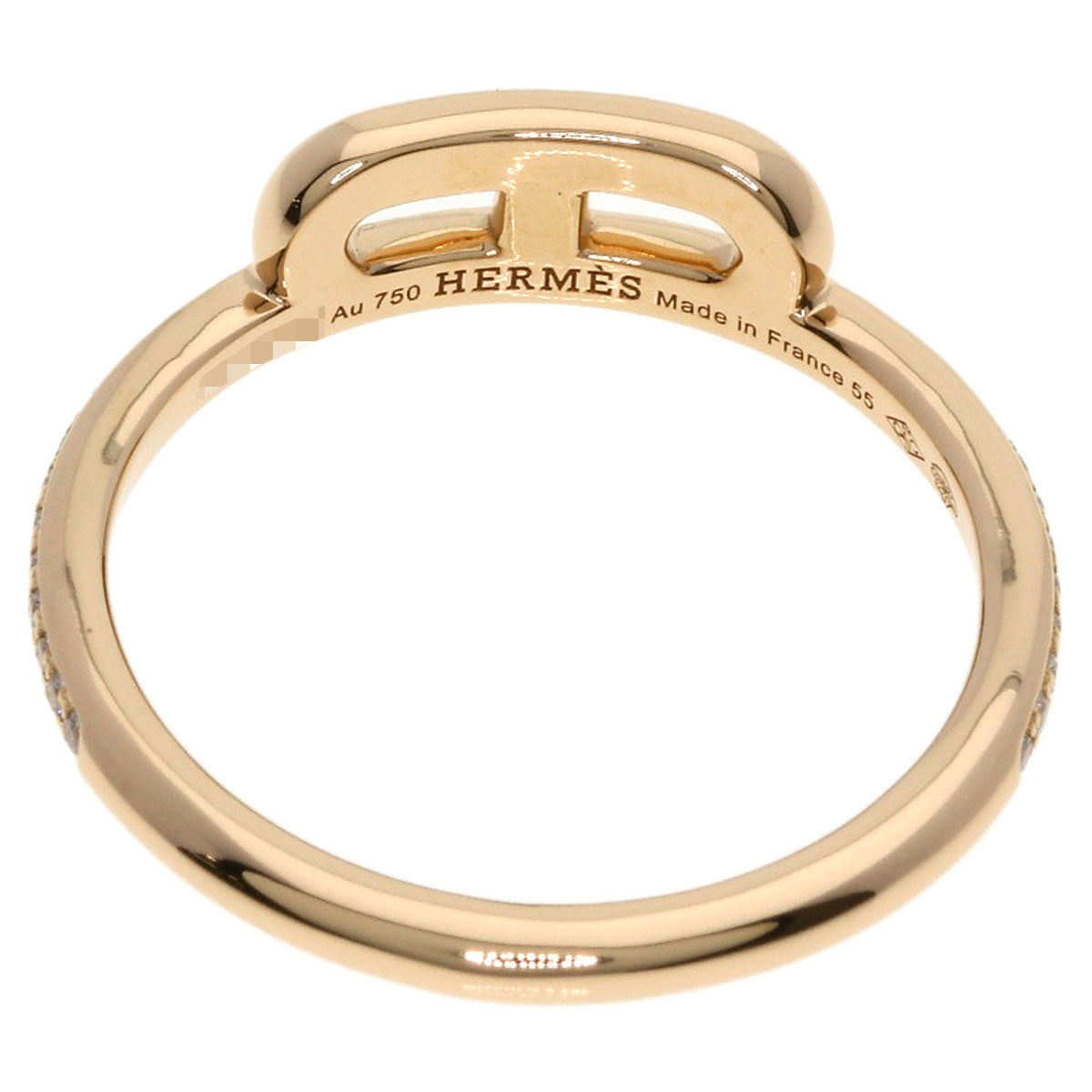 HERMES Link d'Hermès Diamond #55 Ring K18 Pink Gold Ladies [Used]