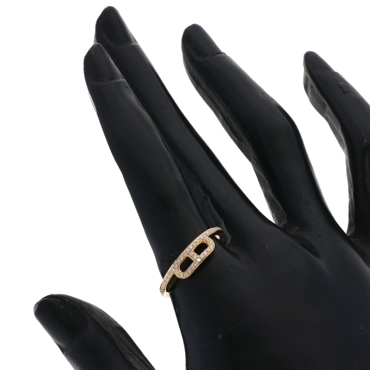 HERMES Link d'Hermès Diamond #55 Ring K18 Pink Gold Ladies [Used]