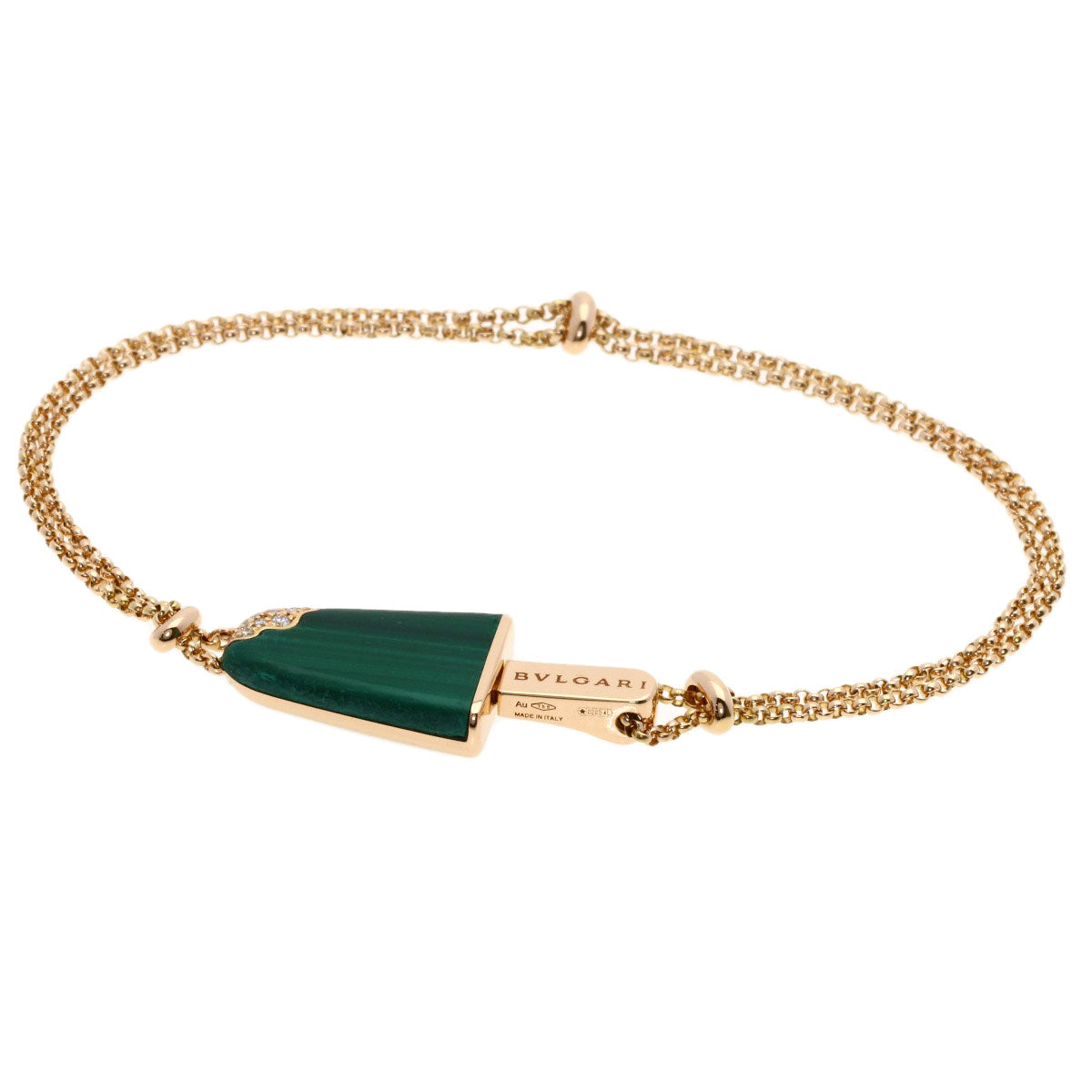 BVLGARI Gelati Malachite Diamond SM Bracelet K18 Pink Gold Ladies [Used]