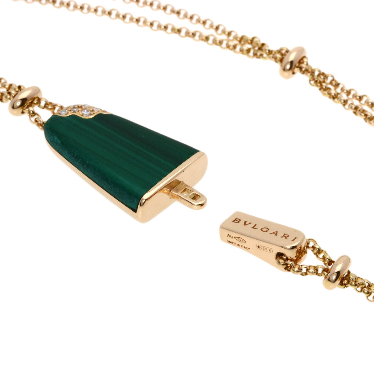 BVLGARI Gelati Malachite Diamond SM Bracelet K18 Pink Gold Ladies [Used]