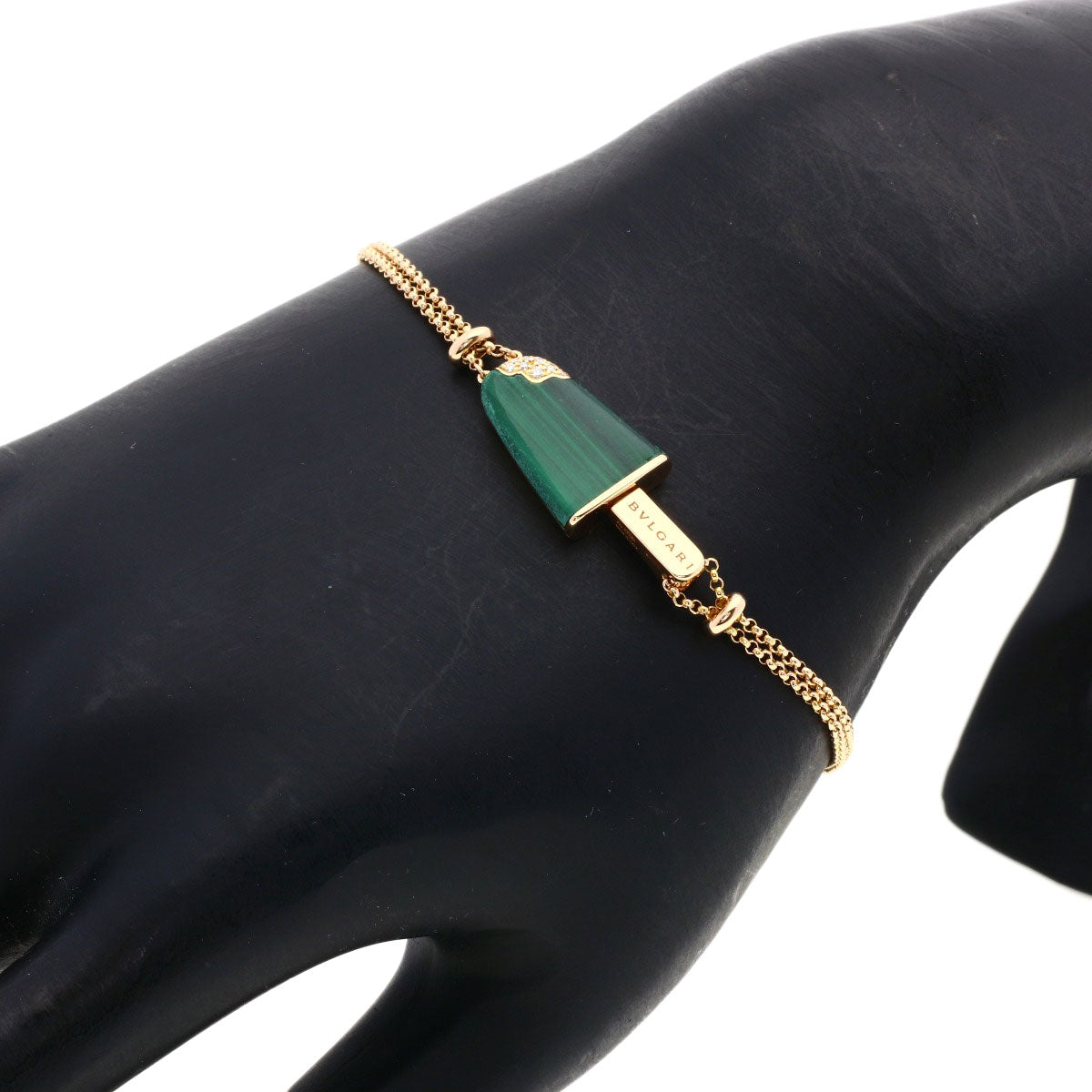 BVLGARI Gelati Malachite Diamond SM Bracelet K18 Pink Gold Ladies [Used]