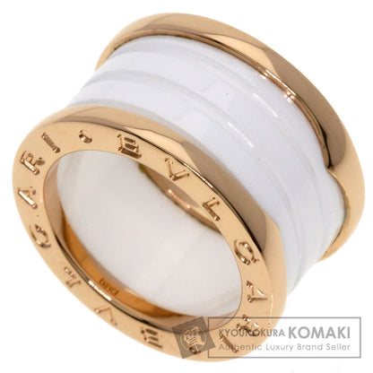 BVLGARI B.zero1 4-Band White Ceramic #49 Ring K18 Pink Gold Ladies [Used]