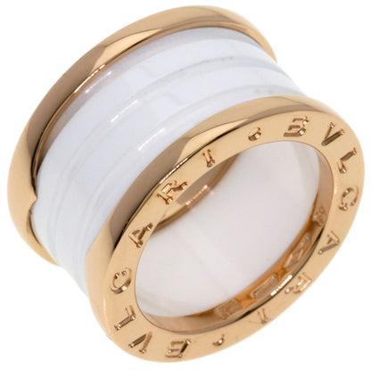 BVLGARI B.zero1 4-Band White Ceramic #49 Ring K18 Pink Gold Ladies [Used]