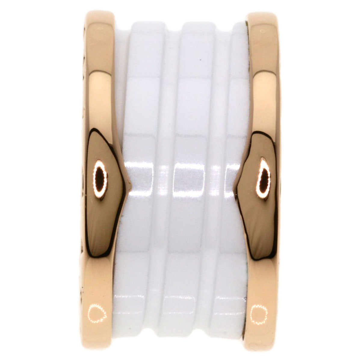 BVLGARI B.zero1 4-Band White Ceramic #49 Ring K18 Pink Gold Ladies [Used]