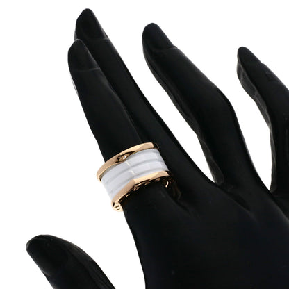BVLGARI B.zero1 4-Band White Ceramic #49 Ring K18 Pink Gold Ladies [Used]