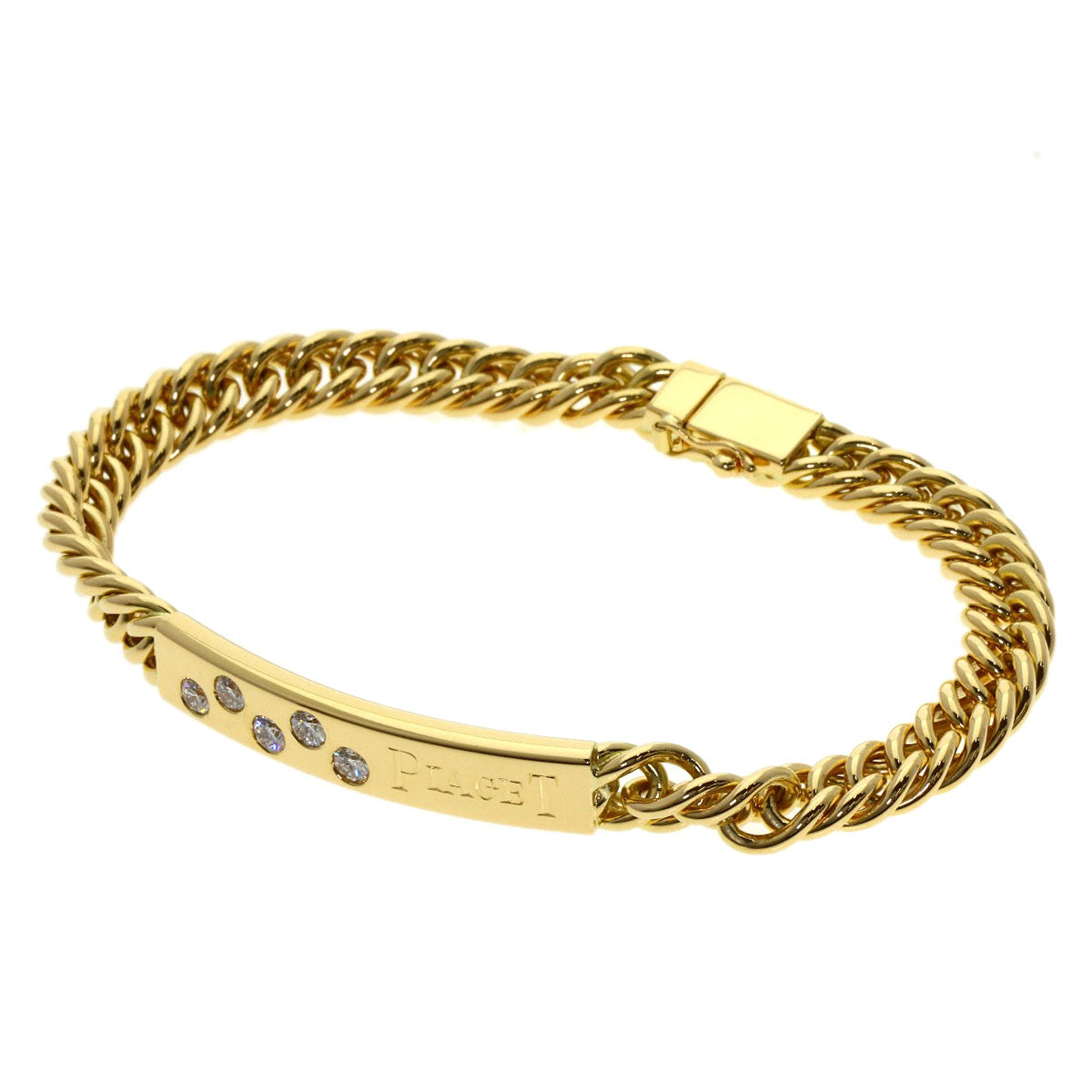 PIAGET Logo diamond Bracelet K18 Yellow Gold Ladies [Used]