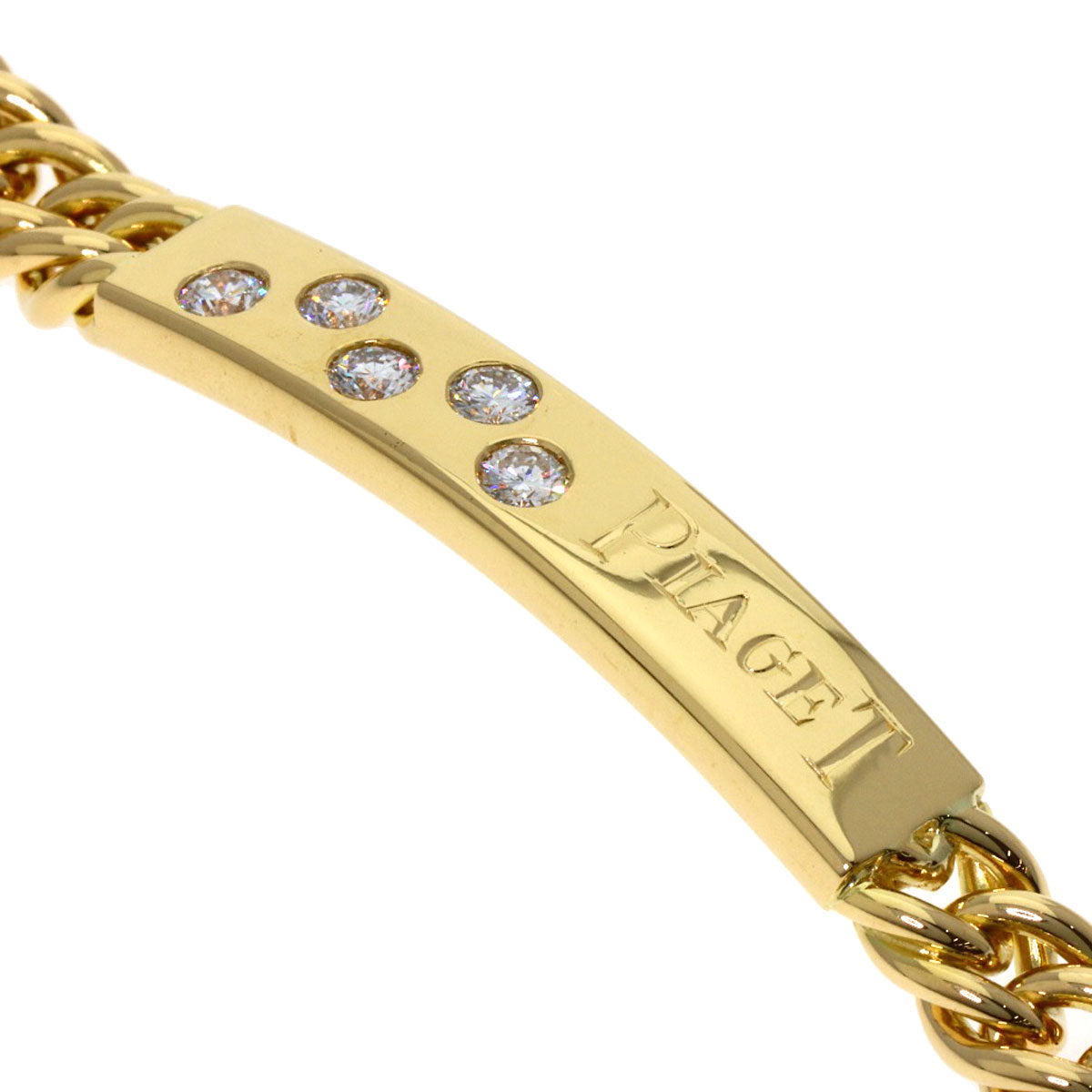 PIAGET Logo diamond Bracelet K18 Yellow Gold Ladies [Used]