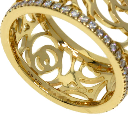 CHANEL Camellia Diamond #46 Ring K18 Yellow Gold Ladies [Used]