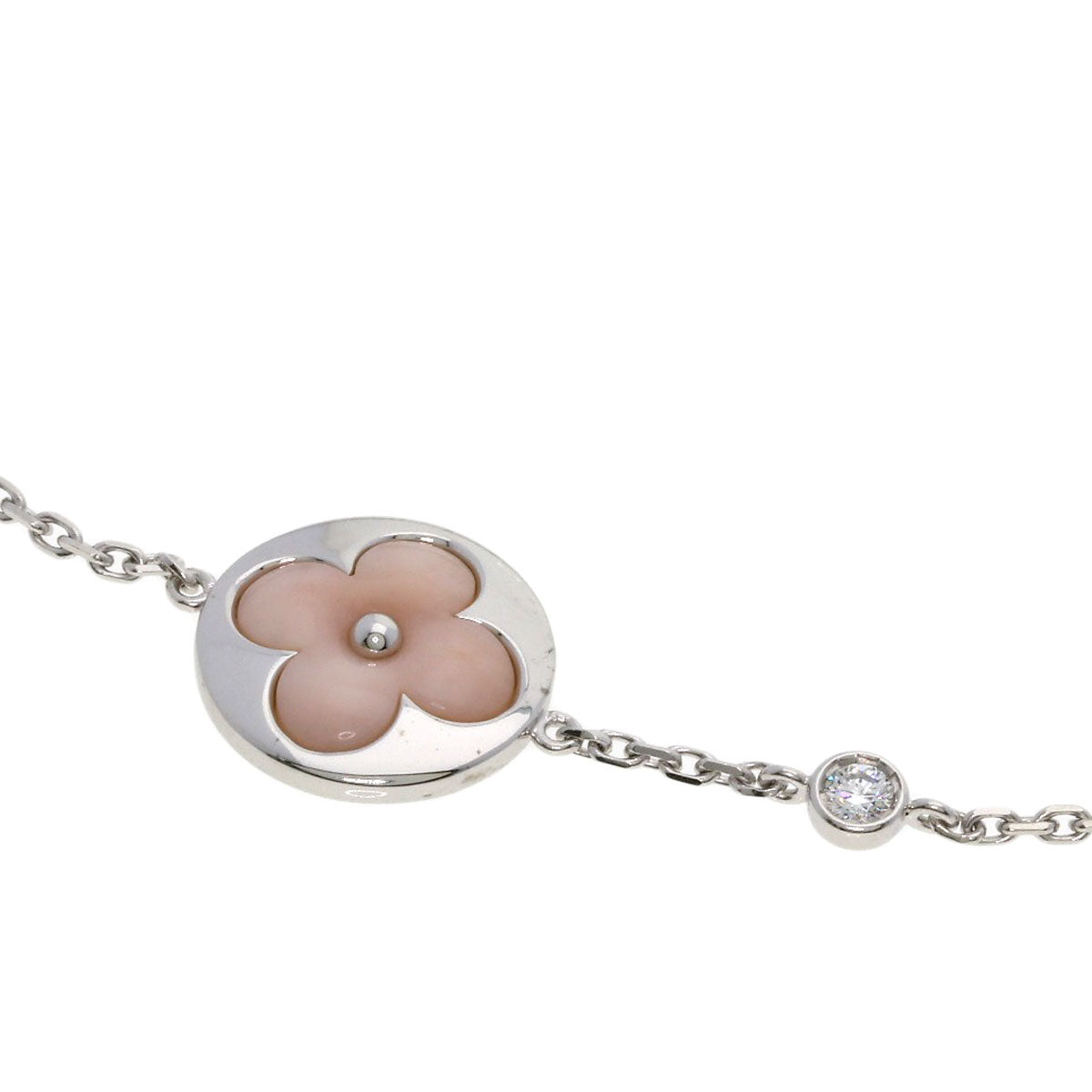 LOUIS VUITTON Sannacle Pink Opal 1P Diamond Bracelet K18 White Gold Ladies [Used]