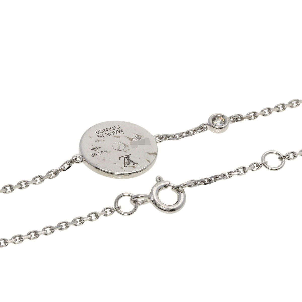 LOUIS VUITTON Sannacle Pink Opal 1P Diamond Bracelet K18 White Gold Ladies [Used]