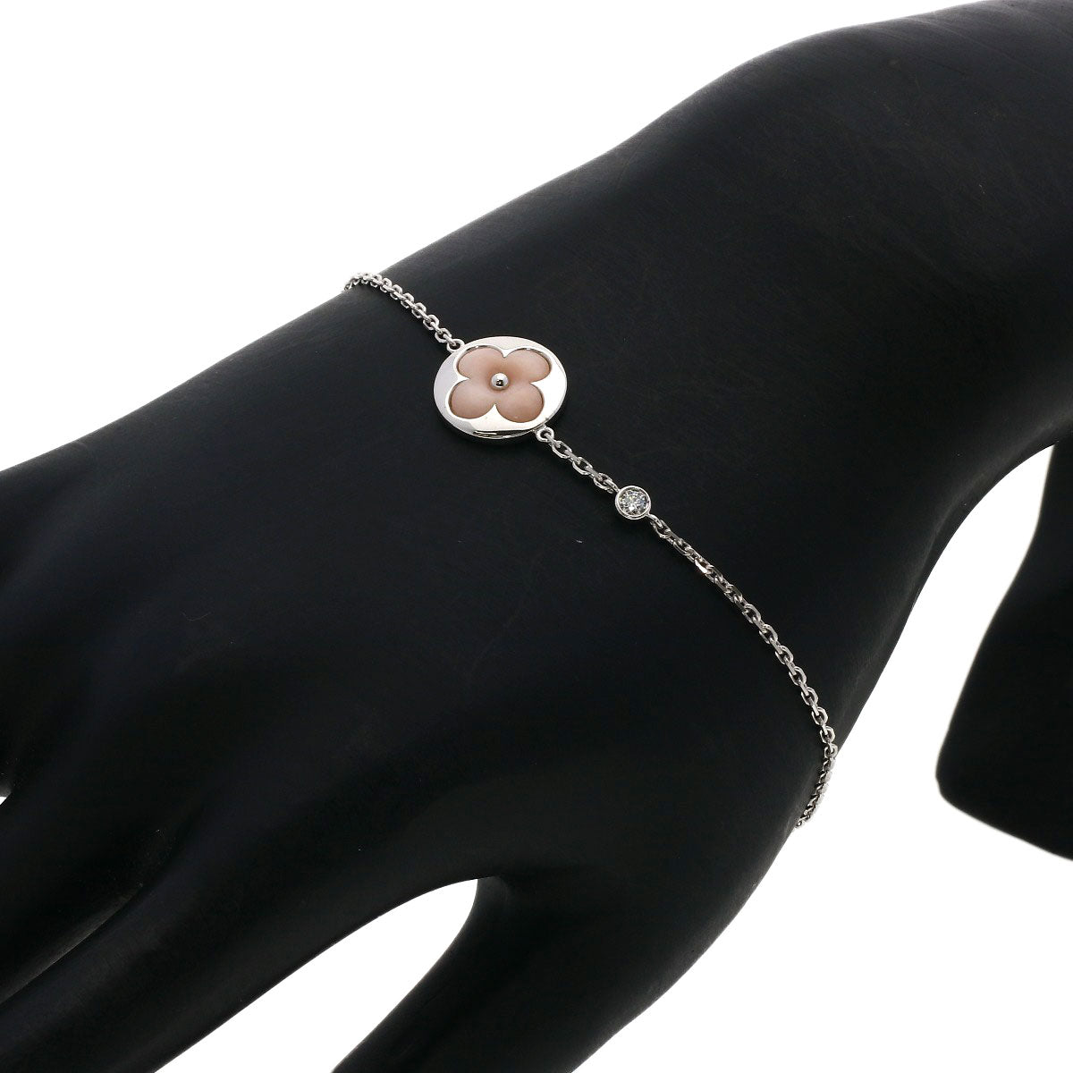 LOUIS VUITTON Sannacle Pink Opal 1P Diamond Bracelet K18 White Gold Ladies [Used]