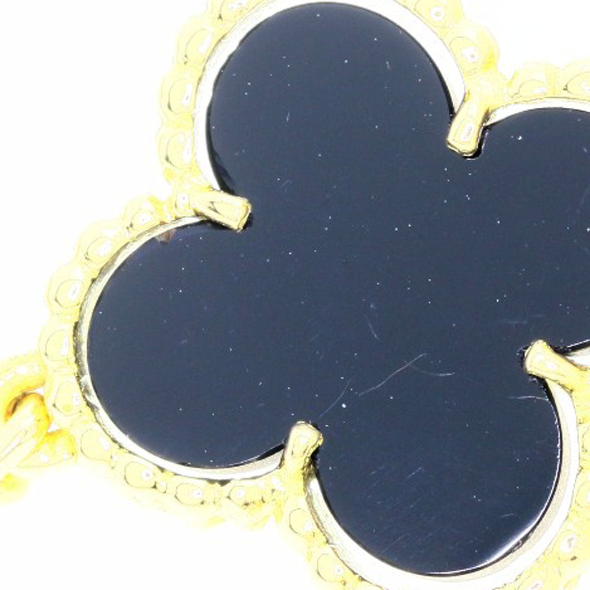 Van Cleef & Arpels Vintage Alhambra 20P Onyx Necklace K18 Yellow Gold Ladies [Used]