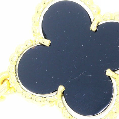 Van Cleef & Arpels Vintage Alhambra 20P Onyx Necklace K18 Yellow Gold Ladies [Used]