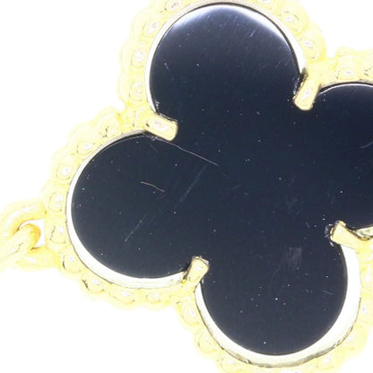 Van Cleef & Arpels Vintage Alhambra 20P Onyx Necklace K18 Yellow Gold Ladies [Used]