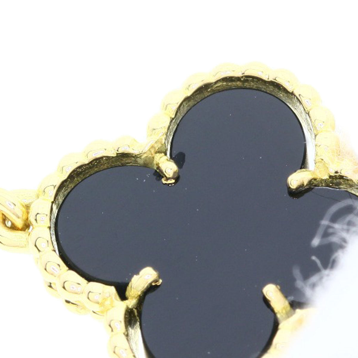Van Cleef & Arpels Vintage Alhambra 20P Onyx Necklace K18 Yellow Gold Ladies [Used]