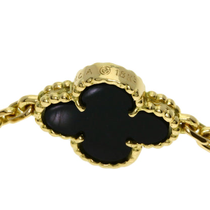 Van Cleef & Arpels Vintage Alhambra 20P Onyx Necklace K18 Yellow Gold Ladies [Used]