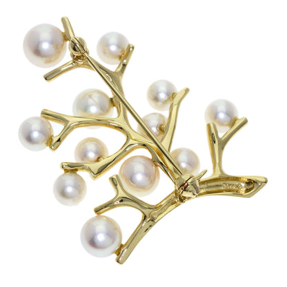 MIKIMOTO Tree of Happiness Pearl Pearl Brooch K14 Yellow Gold Ladies [Used]