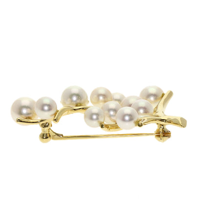 MIKIMOTO Tree of Happiness Pearl Pearl Brooch K14 Yellow Gold Ladies [Used]