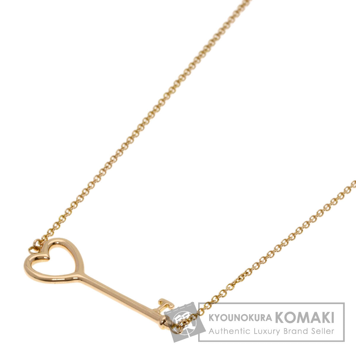 TIFFANY&Co. Heart key Necklace K18 Pink Gold Ladies [Used]