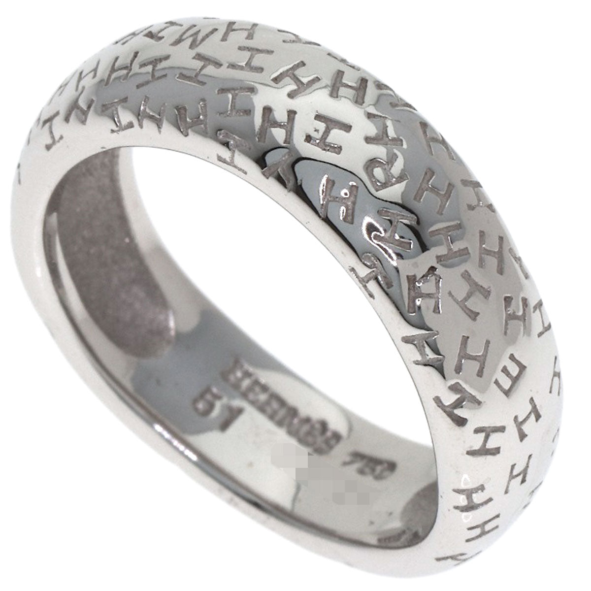 HERMES Tooboo Wave #51 Ring K18 White Gold Ladies [Used]