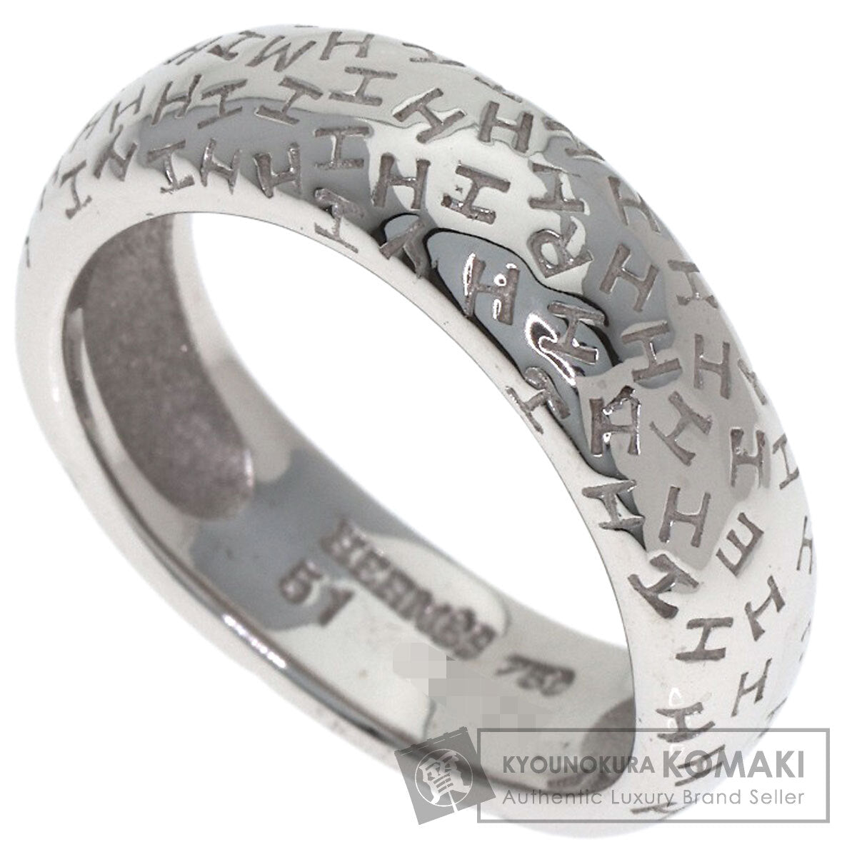 HERMES Tooboo Wave #51 Ring K18 White Gold Ladies [Used]
