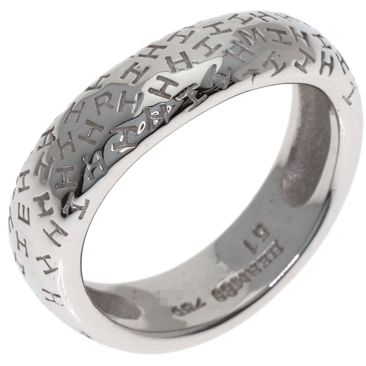 HERMES Tooboo Wave #51 Ring K18 White Gold Ladies [Used]