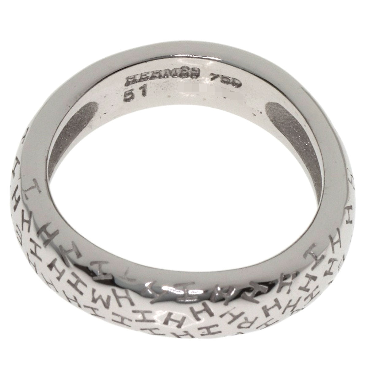 HERMES Tooboo Wave #51 Ring K18 White Gold Ladies [Used]