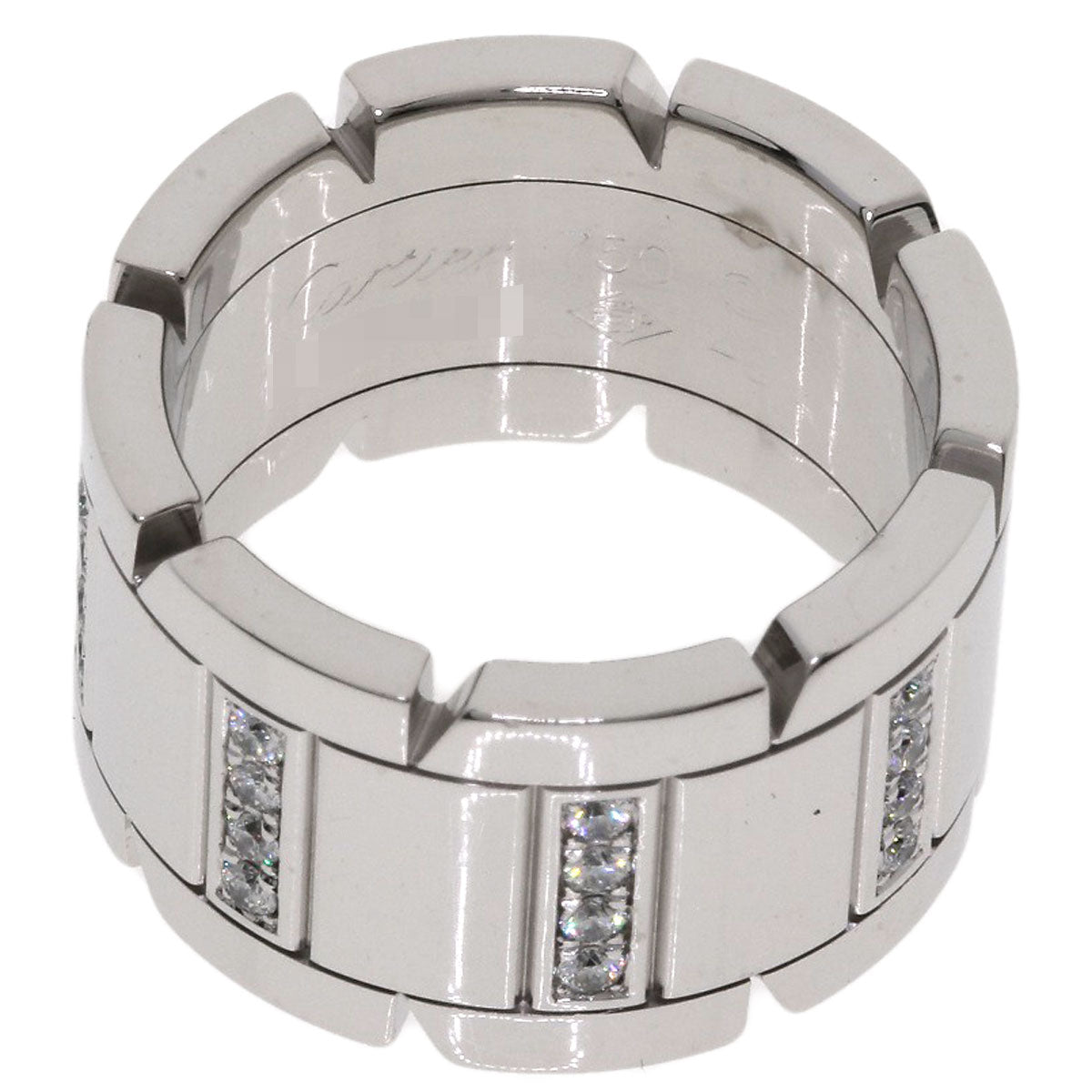 CARTIER Tank Française LM Diamond #48 Ring K18 White Gold Ladies [Used]