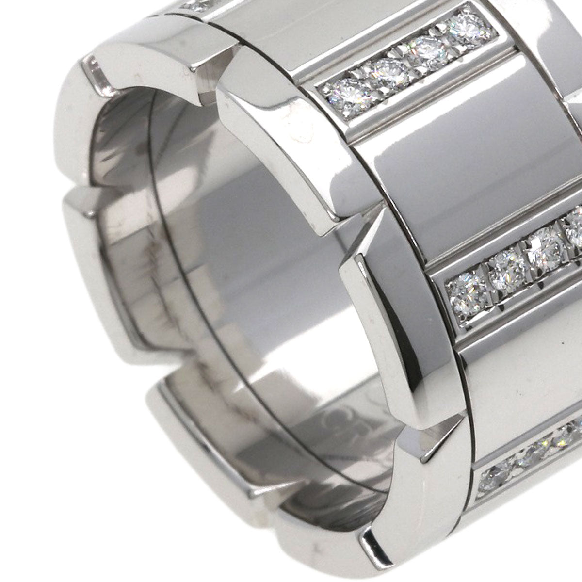 CARTIER Tank Française LM Diamond #48 Ring K18 White Gold Ladies [Used]