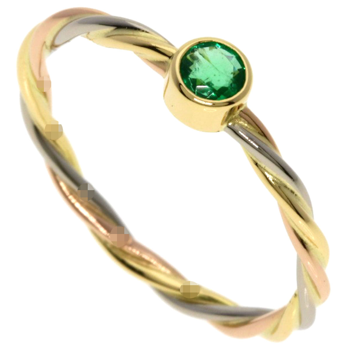 CARTIER Twist Emerald #51 Ring K18 Yellow Gold K18 White GoldLadies [Used]