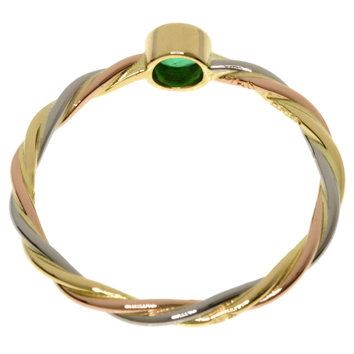 CARTIER Twist Emerald #51 Ring K18 Yellow Gold K18 White GoldLadies [Used]