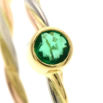 CARTIER Twist Emerald #51 Ring K18 Yellow Gold K18 White GoldLadies [Used]