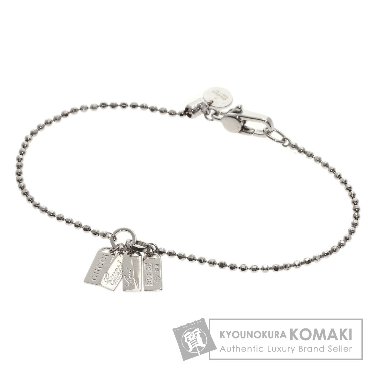 GUCCI with logo Bracelet K18 White Gold Ladies [Used]
