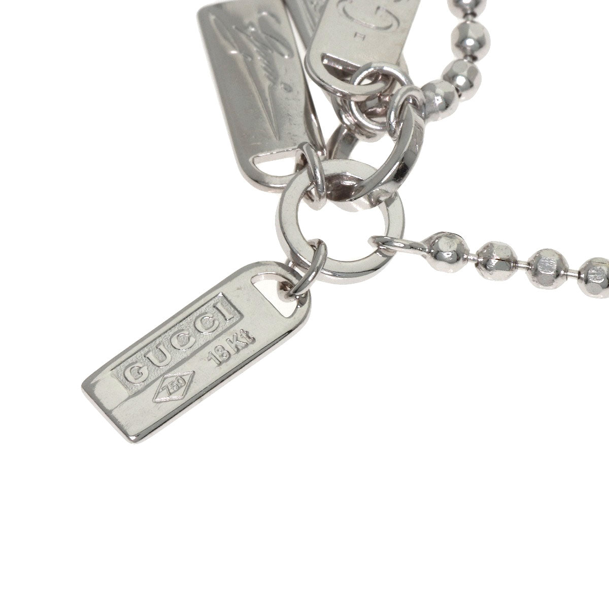 GUCCI with logo Bracelet K18 White Gold Ladies [Used]