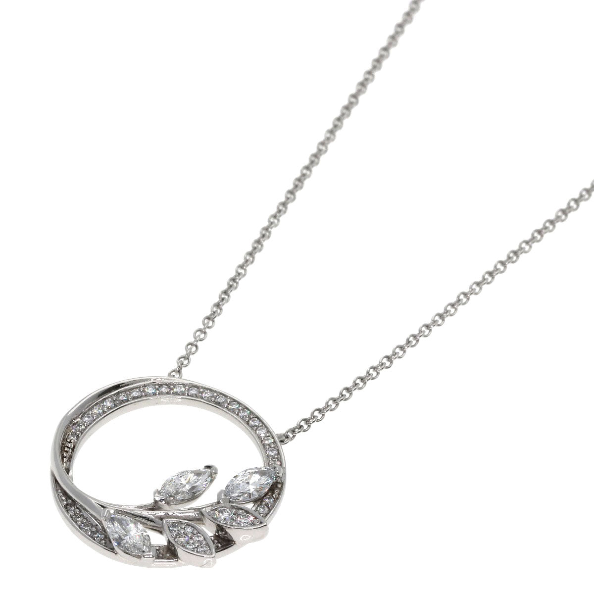 TIFFANY&Co. Victoria Vine Circle Diamond Necklace Platinum PT950 Ladies [Used]