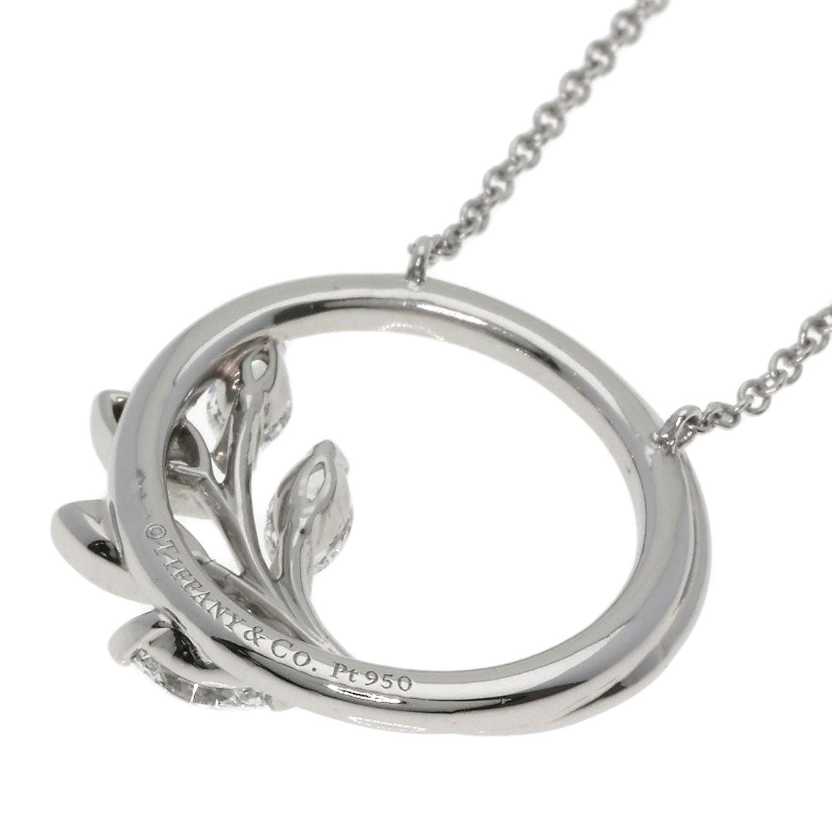 TIFFANY&Co. Victoria Vine Circle Diamond Necklace Platinum PT950 Ladies [Used]