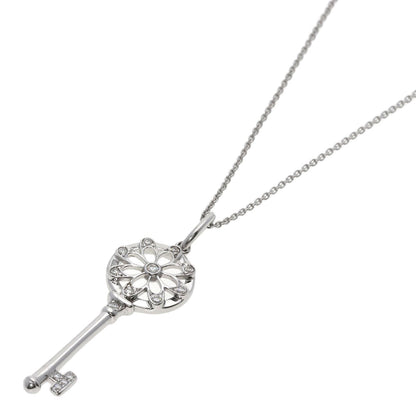 TIFFANY&Co. Floral Key Diamond Necklace K18 White Gold Ladies [Used]