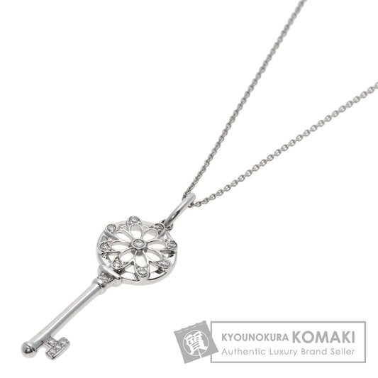 TIFFANY&Co. Floral Key Diamond Necklace K18 White Gold Ladies [Used]
