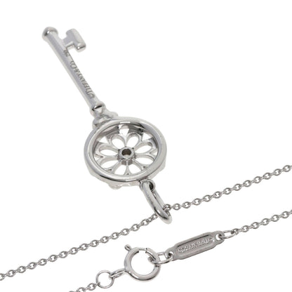 TIFFANY&Co. Floral Key Diamond Necklace K18 White Gold Ladies [Used]