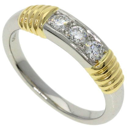 Dior 3P Diamond Ring Platinum PT950 18K Yellow GoldLadies [Used]