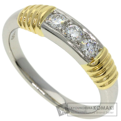 Dior 3P Diamond Ring Platinum PT950 18K Yellow GoldLadies [Used]