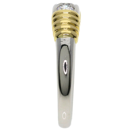 Dior 3P Diamond Ring Platinum PT950 18K Yellow GoldLadies [Used]