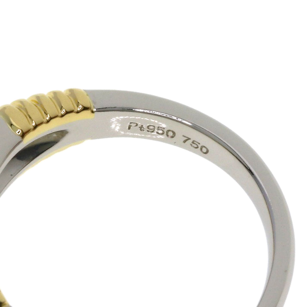 Dior 3P Diamond Ring Platinum PT950 18K Yellow GoldLadies [Used]