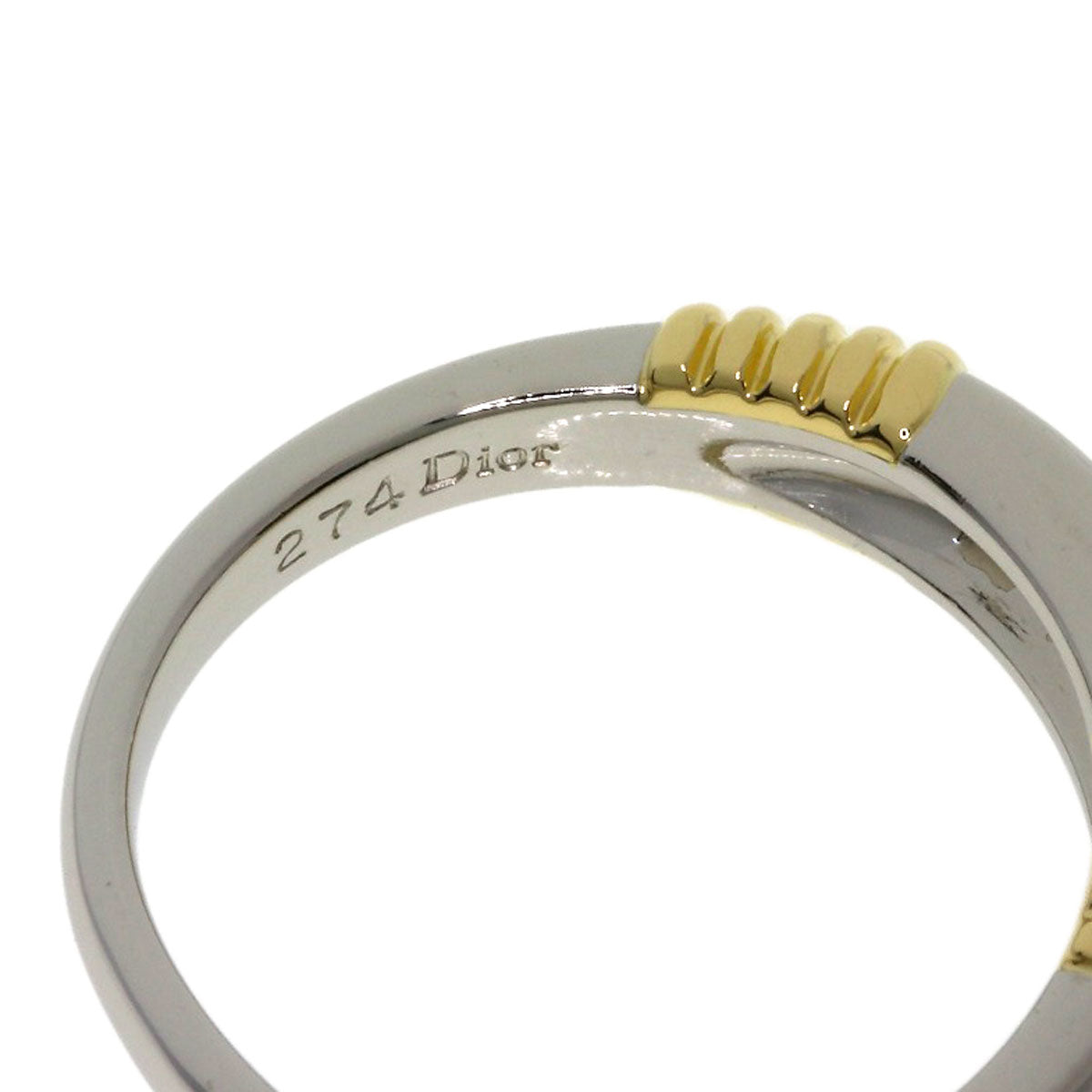 Dior 3P Diamond Ring Platinum PT950 18K Yellow GoldLadies [Used]