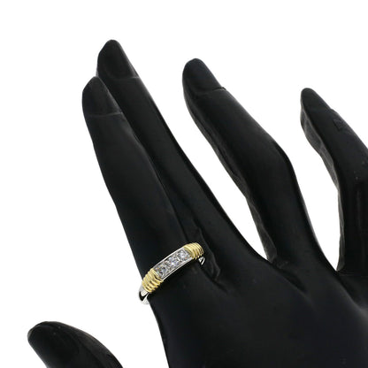Dior 3P Diamond Ring Platinum PT950 18K Yellow GoldLadies [Used]