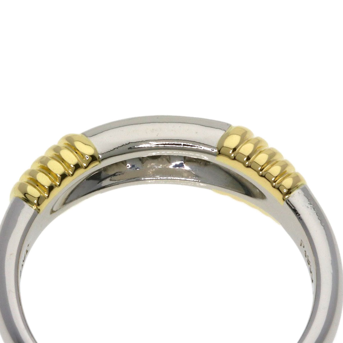 Dior 3P Diamond Ring Platinum PT950 18K Yellow GoldLadies [Used]