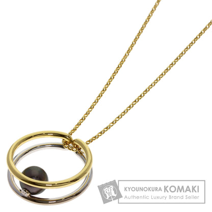 MIKIMOTO Black Pearl Reversible Necklace K18 Yellow Gold K18 White GoldLadies [Used]