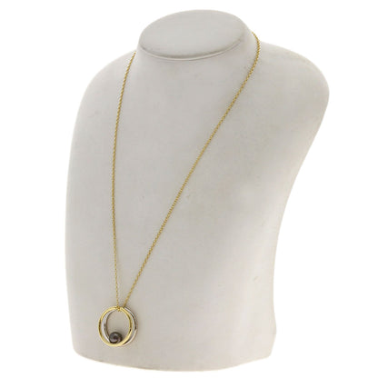 MIKIMOTO Black Pearl Reversible Necklace K18 Yellow Gold K18 White GoldLadies [Used]